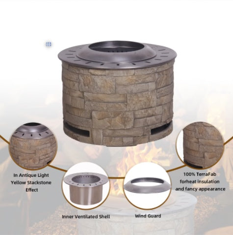 Stackstone Look Smokeless Firepit With Wood PelletTwigWood As The Fuel